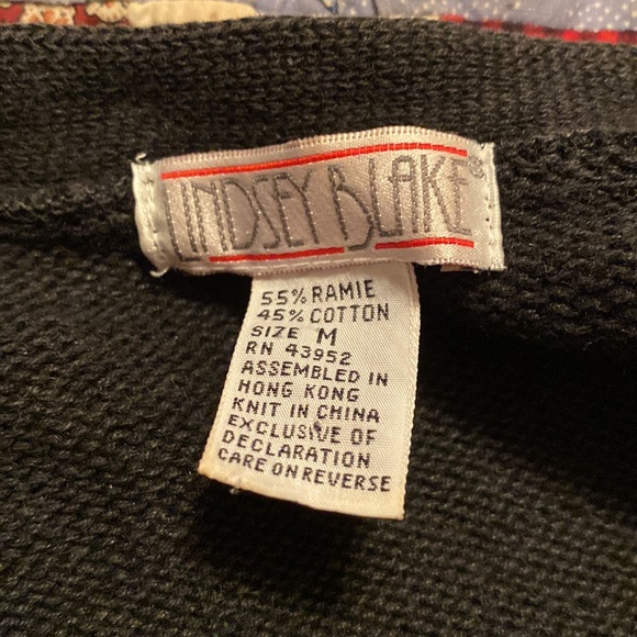 Lindsey Blake Vintage Sweater Black Gold Sequined Size M - Picture 6 of 6